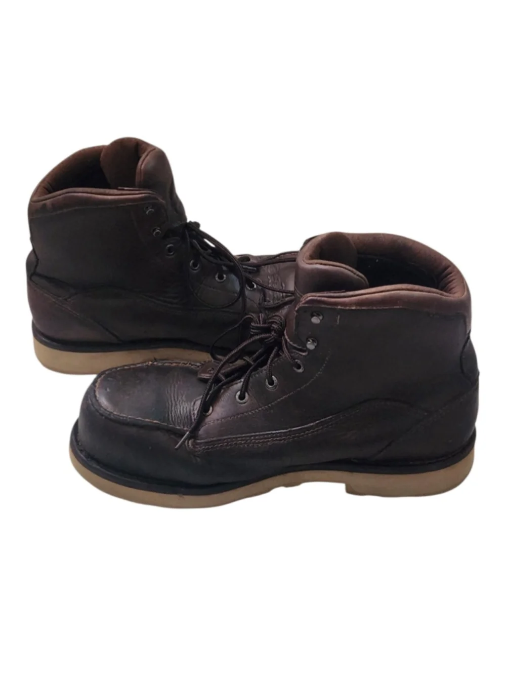 Red Wing Shoes Brown Leather Work Boots with Tan Sole